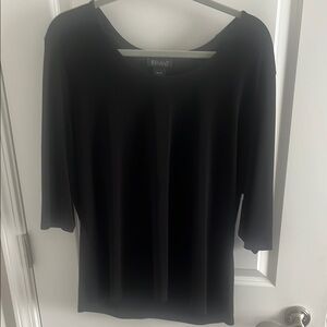 Lane Bryant Black Quarter Length Sleeve Blouse